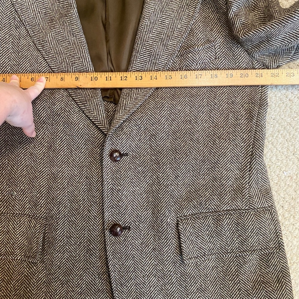 Vintage Cricketeer Blazer Sport Coat Tweed Brown Menswear Unisex Size 44 - Picture 10 of 15